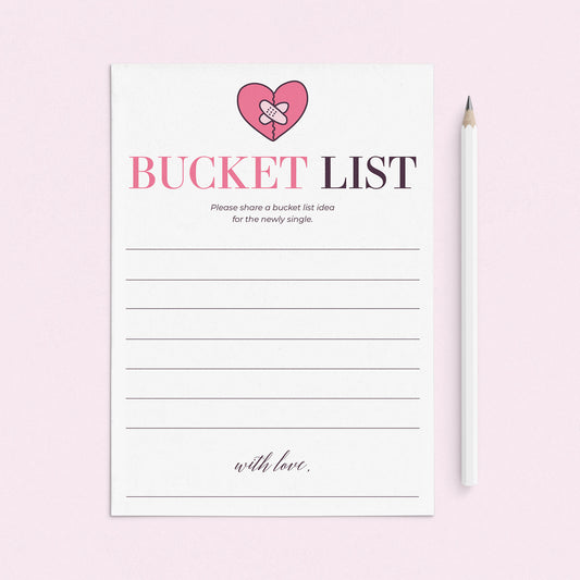 Post Breakup Bucket List Cards Printable by LittleSizzle