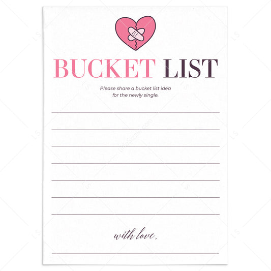 Post Breakup Bucket List Cards Printable by LittleSizzle