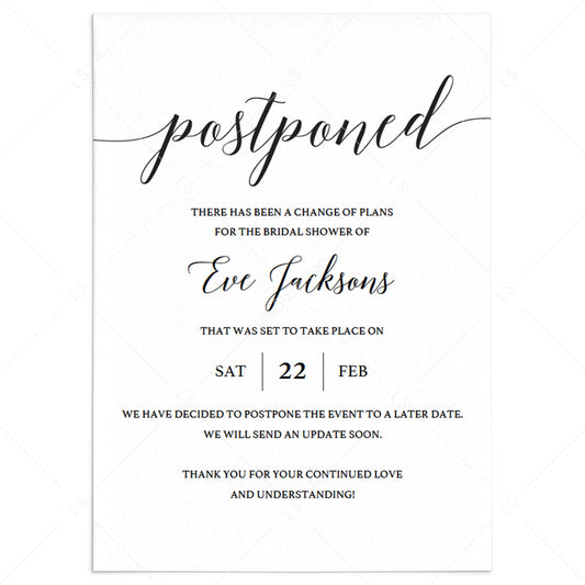 Modern Postponed Announcement Template