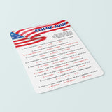 4th of July Trivia Printable & Virtual
