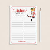 Kids Christmas Game Printable Word List by LittleSizzle