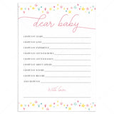Sweet shower wishes for baby printable pink and yellow by LittleSizzle