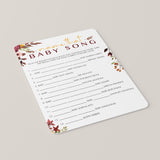 Boho Chic BabyShower Game Name That Baby Song Instant Download