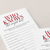 40th Anniversary Party Game Who Knows The Couple Best Printable