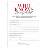 40th Anniversary Party Game Who Knows The Couple Best Printable by LittleSizzle