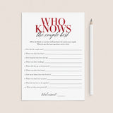 40th Anniversary Party Game Who Knows The Couple Best Printable by LittleSizzle