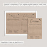 Printable Kraft Christmas Game Scattergories