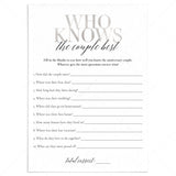 Silver Anniversary Party Game Who Knows The Couple Best by LittleSizzle