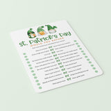 Printable St Patrick's Day Game for Adults Would You Rather