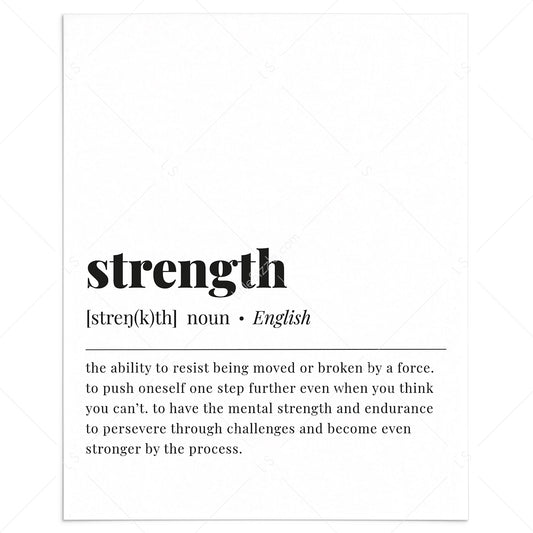 Strength Definition Print Instant Download