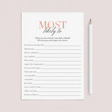 Whos Most Likely To Game Printable Rose Gold by LittleSizzle