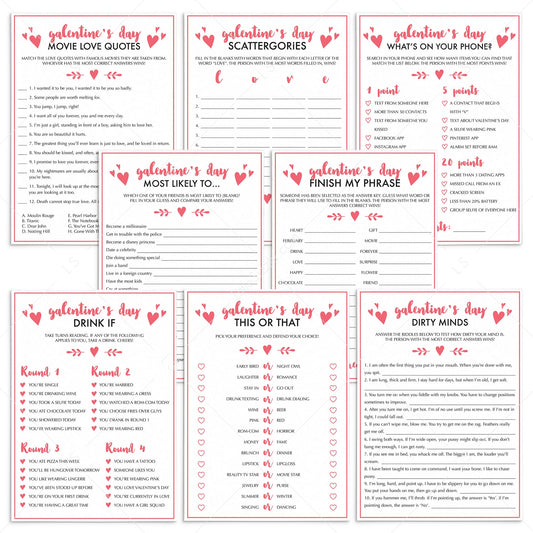 8 Fun Galentines Day Party Games Instant Download by LittleSizzle