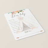 Teepee Baby Shower Games and Keepsakes Bundle