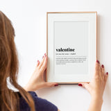 Valentine Definition Print Instant Download