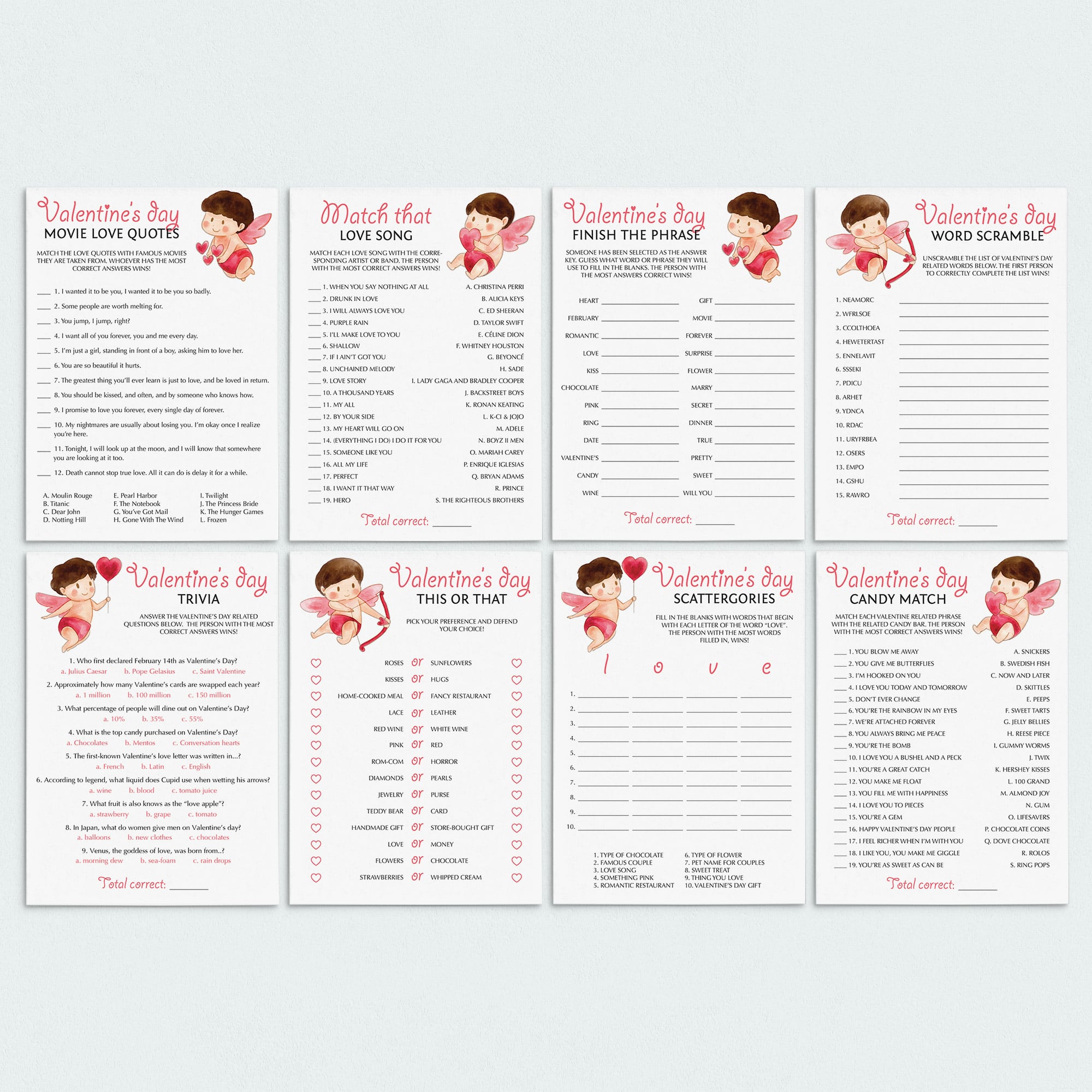 8 Valentine's Day Games to Print or Play Online by LittleSizzle