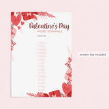 Printable Valentine's Day Word Scramble Game