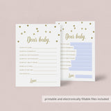 Virtual baby shower dear baby cards gold by LittleSizzle