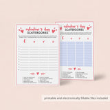 Printable and Virtual Valentine's Day Party Game Scattergories