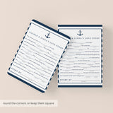 Funny Bridal Shower Love Story Madlibs Game Nautical