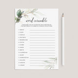 Word Scramble Baby Games Printable Green and Gold Theme by LittleSizzle