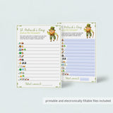St Patrick's Day Emoji Game Fillable and Printable Instant Download