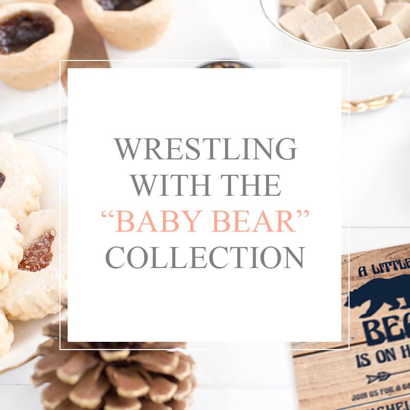 Wrestling with the Baby Bear baby shower collection