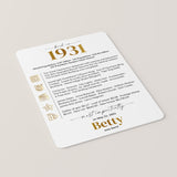 95th Birthday Table Decor Custom Back in 1931 Facts Printable