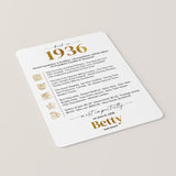 90th Birthday Table Decor Custom Back in 1936 Facts Printable