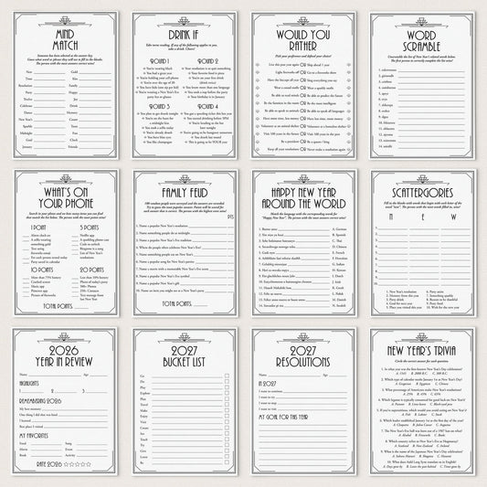 Gatsby New Year's Eve Party Games and Activities Bundle Printableby LittleSizzle
