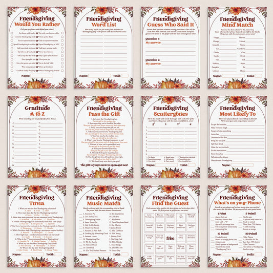 Friendsgiving Games for Adults Printable by LittleSizzle