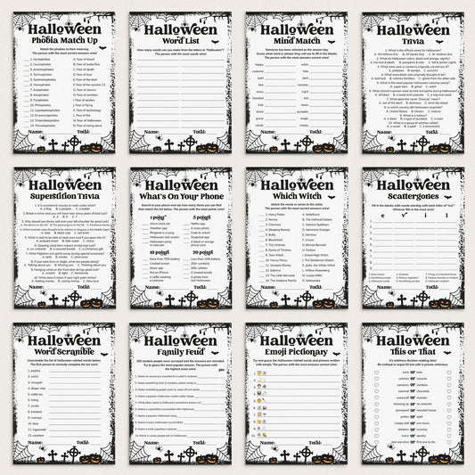 Adult Halloween Games for Parties Printable by LittleSizzle