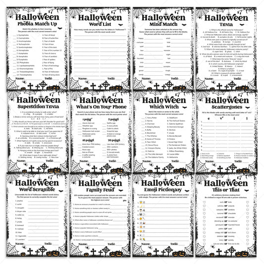 Adult Halloween Games for Parties Printable by LittleSizzle