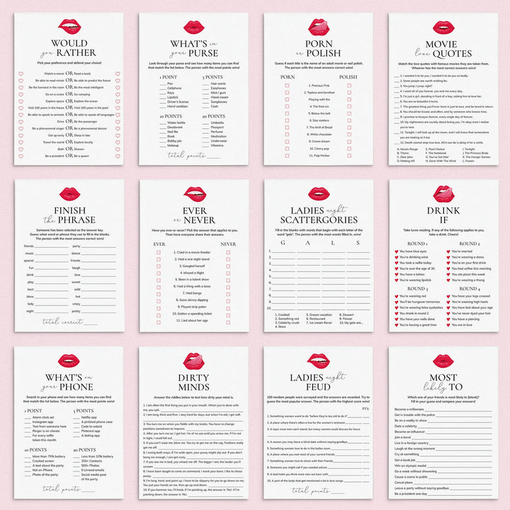 Ladies Night Games Printable | Best Girls Night Games Downloadable ...
