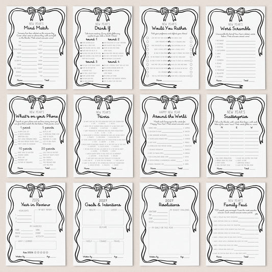 NYE Games Printable | 12 New Years Eve Games & Activities for Adults by LittleSizzle