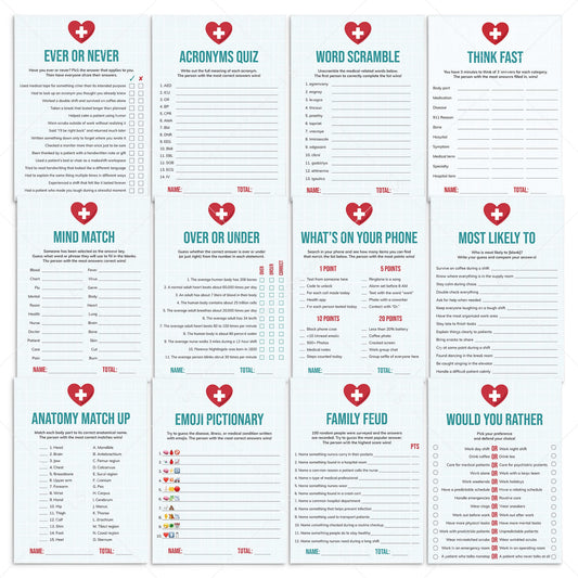 Printable Nurse Party Games and Activities by LittleSizzle