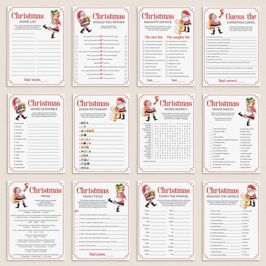 12 Printable Christmas Games to Play with Family + FREE Secret Santa Questionnaire by LittleSizzle