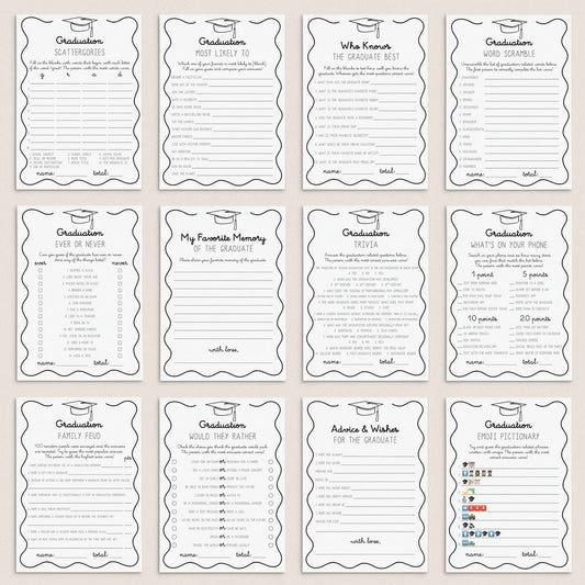 Graduation Party Games and Activities Printable by LittleSizzle