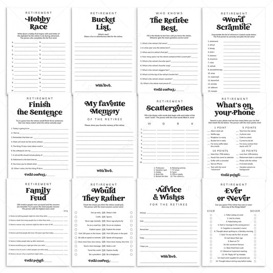 Retirement Party Games for Adults Printable by LittleSizzle
