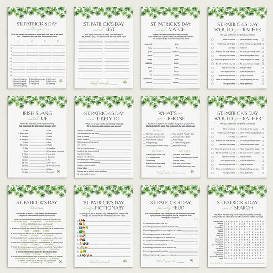 St Patricks Party Games Bundle Printable by LittleSizzle