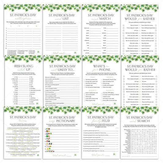 St Patricks Party Games Bundle Printable by LittleSizzle