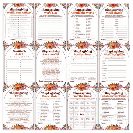 Printable Thanksgiving Games for Families by LittleSizzle