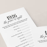 1926 The Price Is Right Game with Answers Printable