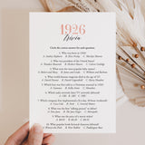 1926 Trivia Questions and Answers Printable