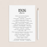 1926 Trivia Quiz with Answer Key Instant Download by LittleSizzle