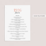 1926 Trivia Questions and Answers Printable