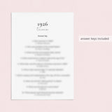 Printable 100th Birthday Games for Her Born in 1926