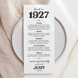 100th Birthday Gift Born in 1927 Table Card