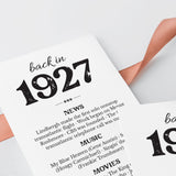 100th Birthday Gift Born in 1927 Table Card