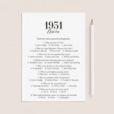 1931 Trivia Quiz with Answer Key Instant Download by LittleSizzle