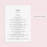 Printable 95th Birthday Games for Her Born in 1931